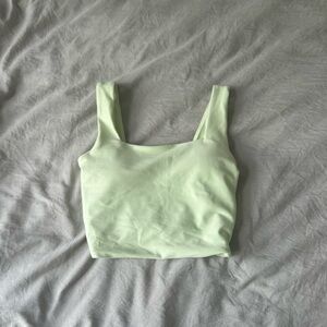 YPB lime green sculptLUX squareneck workout tank in XS